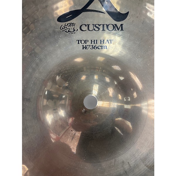 Used Zildjian 14in A CUSTOM HI-HAT CYMBALS Cymbal