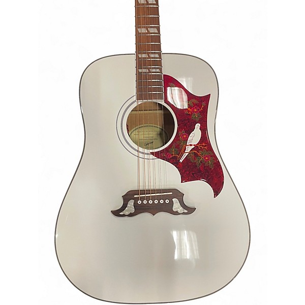 Used Epiphone Dove Pro Alpine White Acoustic Electric Guitar