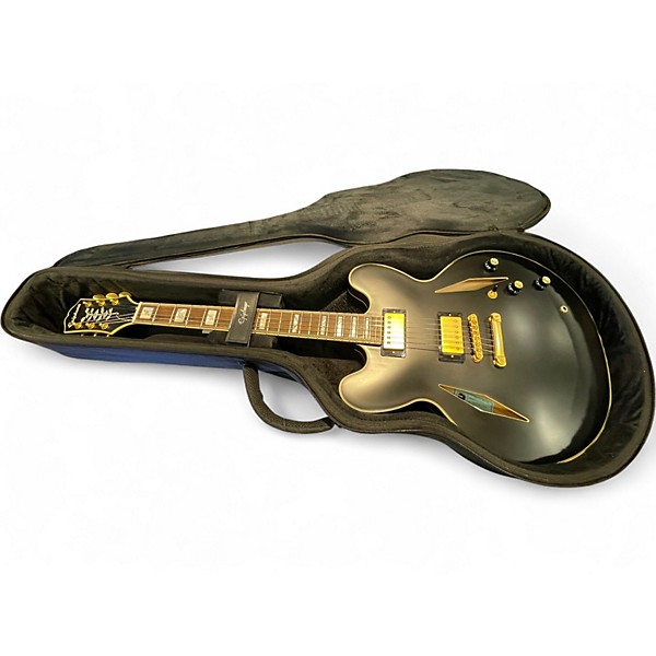 Used Epiphone Emily Wolfe Sheriton Satin Black Hollow Body Electric Guitar