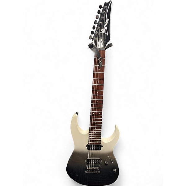 Used Ibanez RG7421 RG Series Black and White Solid Body Electric Guitar