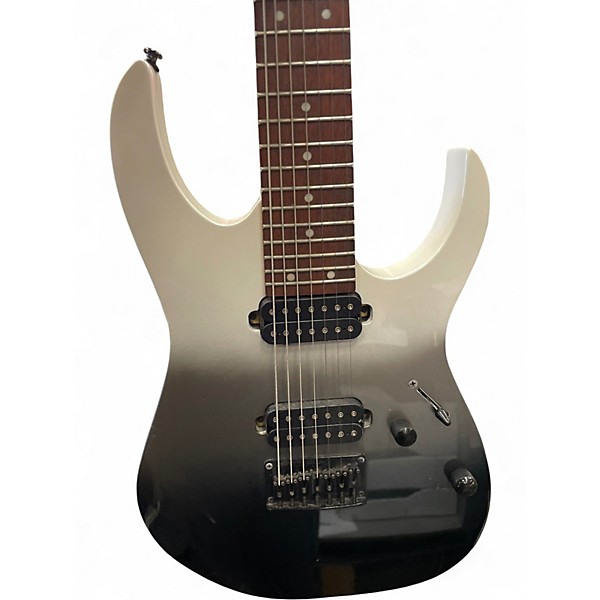 Used Ibanez RG7421 RG Series Black and White Solid Body Electric Guitar