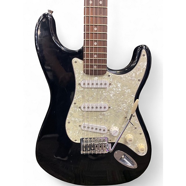 Used Squier Standard Stratocaster Black and White Solid Body Electric Guitar