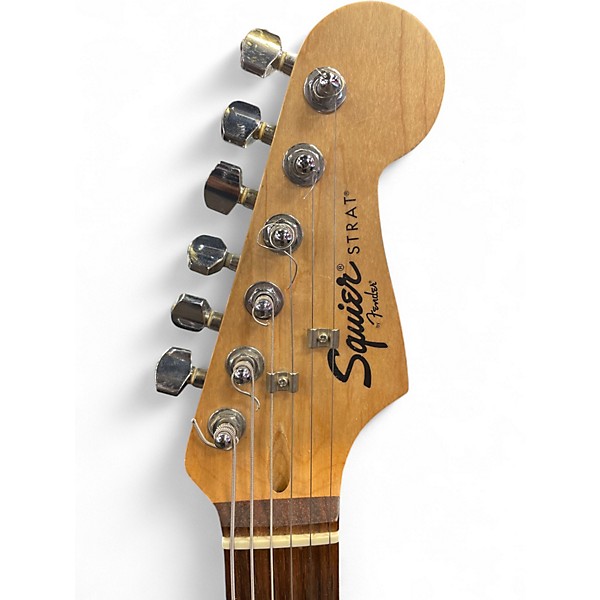 Used Squier Standard Stratocaster Black and White Solid Body Electric Guitar