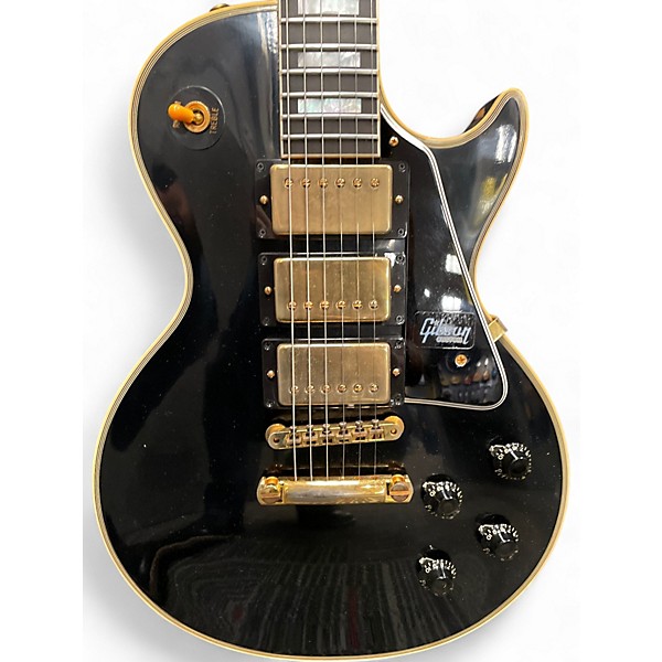 Used Gibson 1957 Les Paul Custom Black Beauty Reissue 3 Pickup Black Solid Body Electric Guitar