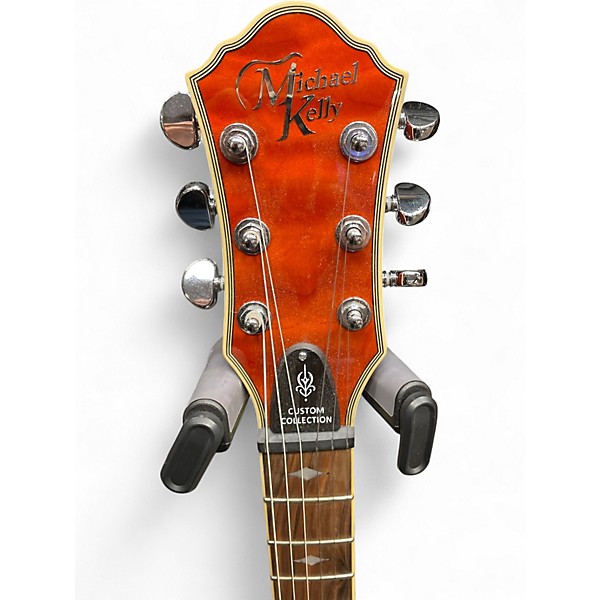 Used Michael Kelly PATRIOT QUILTED SCORCHED Orange Solid Body Electric Guitar