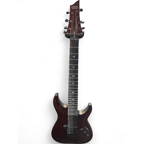 Used Schecter Guitar Research Apocalypse 7 string Red Solid Body Electric Guitar
