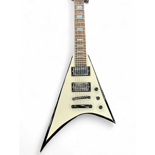Used Gcd V Guitar White Solid Body Electric Guitar