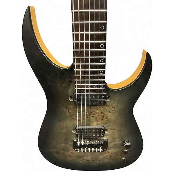Used Schecter Guitar Research KM7 MKIII Trans Black Solid Body Electric Guitar