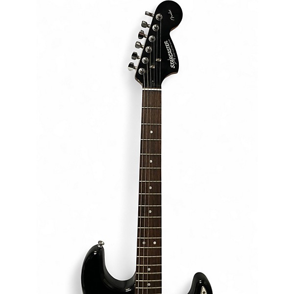 Used Starcaster by Fender Stratocaster Black Solid Body Electric Guitar