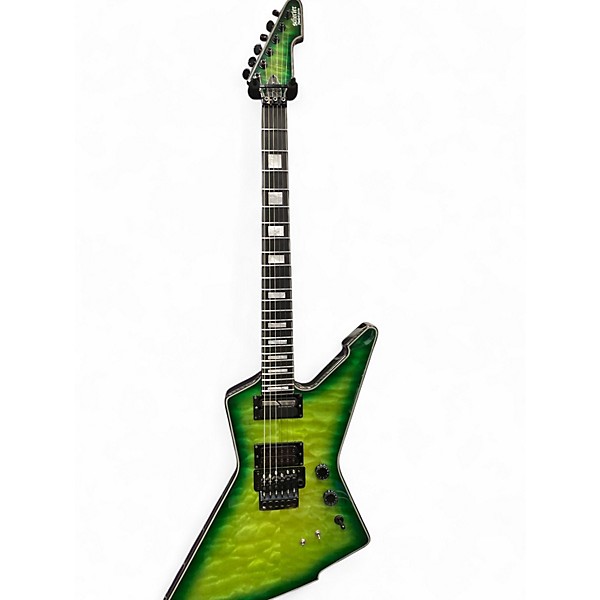 Used Schecter Guitar Research E-1 FR SUSTAIN Apple Green Solid Body Electric Guitar