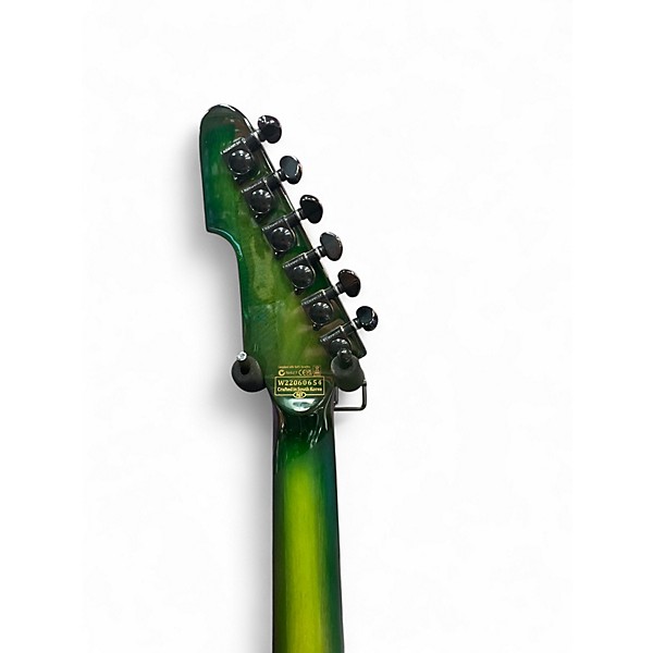 Used Schecter Guitar Research E-1 FR SUSTAIN Apple Green Solid Body Electric Guitar