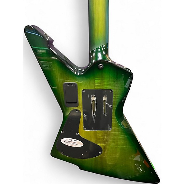 Used Schecter Guitar Research E-1 FR SUSTAIN Apple Green Solid Body Electric Guitar