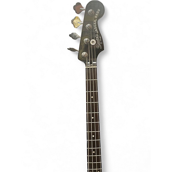 Used Squier Jaguar Bass Silver Electric Bass Guitar