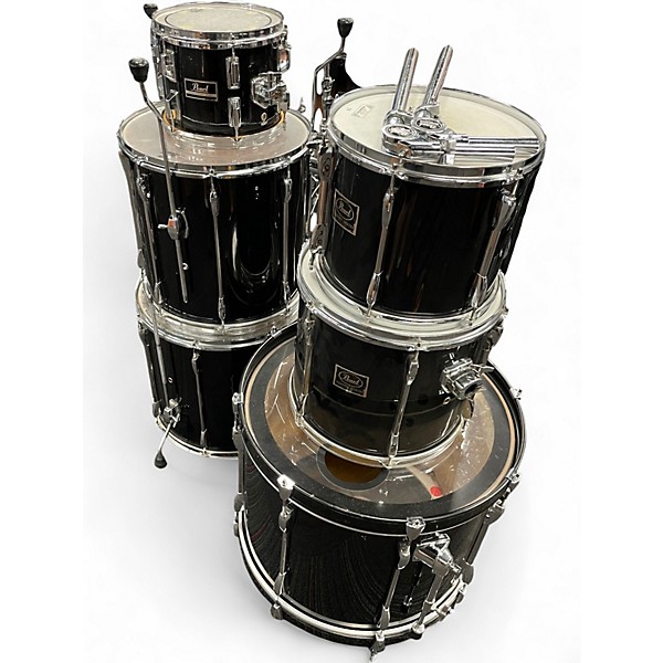 Used Pearl 6 Piece Export Series Black Drum Kit