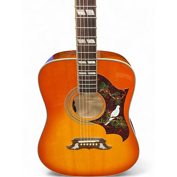 Used Epiphone Dove Pro Vintage Sunburst Acoustic Electric Guitar