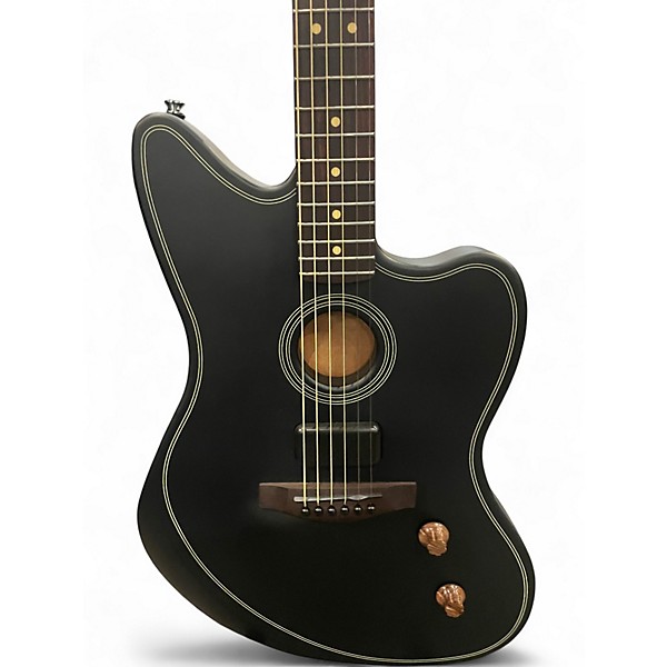Used Fender Acoustasonic Standard Jazzmaster Black Acoustic Electric Guitar