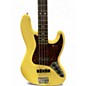 Used Fender Deluxe Active Jazz Bass Black and Yellow Electric Bass Guitar