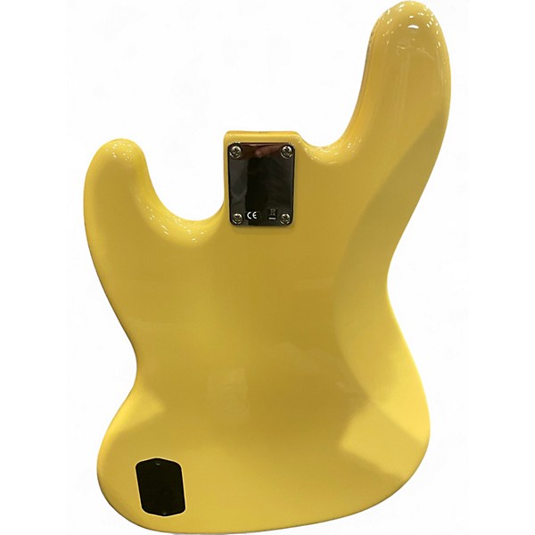 Used Fender Deluxe Active Jazz Bass Black and Yellow Electric Bass Guitar