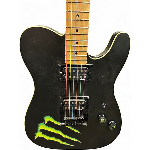Used Schecter Guitar Research Diamond Series PT MONSTER BURST Black Solid Body Electric Guitar