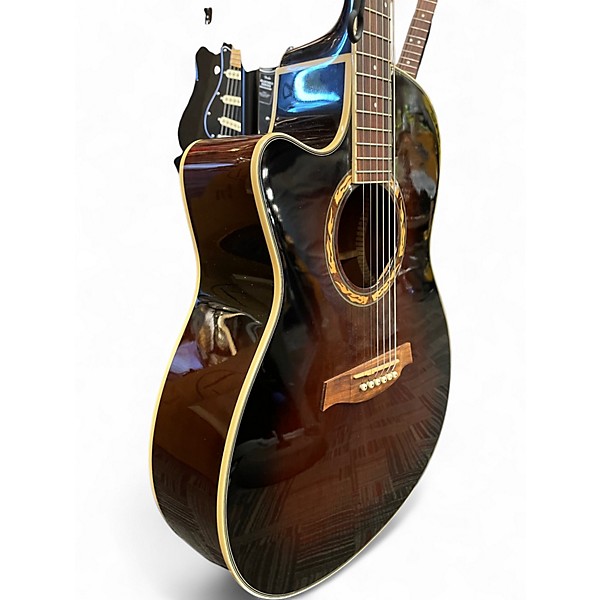 Used Ibanez AEF18E Left Handed 2 Tone Sunburst Acoustic Electric Guitar