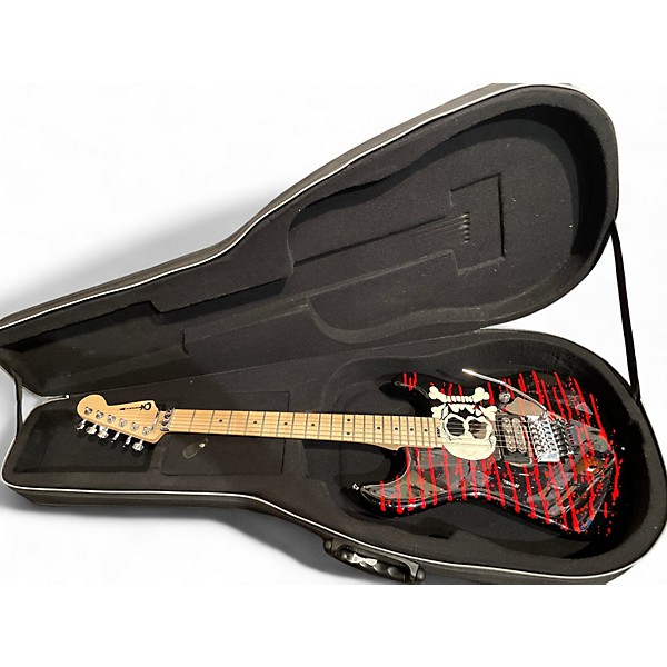 Used 2020s Charvel Warren DeMartini Pro-Mod Blood and Skull Custom Graphic Solid Body Electric Guitar