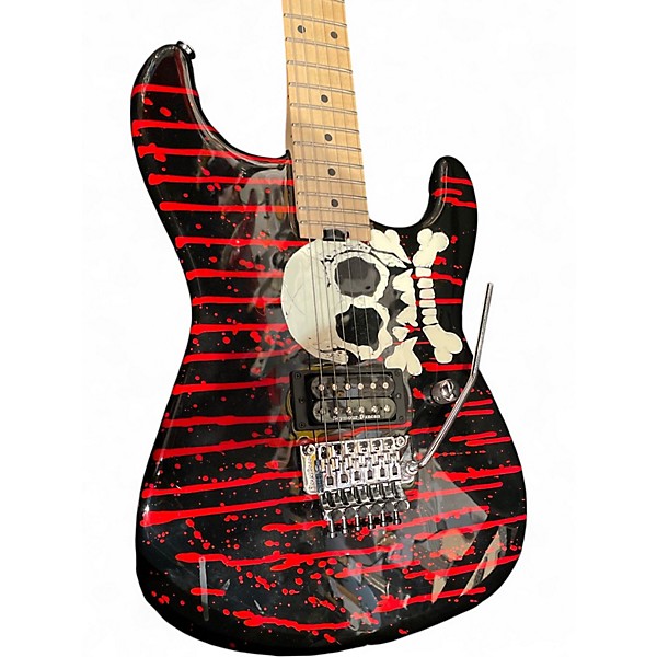 Used 2020s Charvel Warren DeMartini Pro-Mod Blood and Skull Custom Graphic Solid Body Electric Guitar