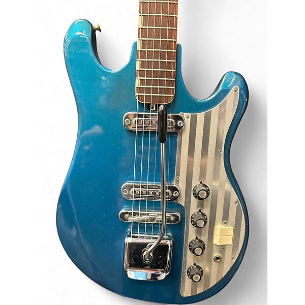 Vintage 1960s Teisco DEL RAY ET-201 Blue Solid Body Electric Guitar