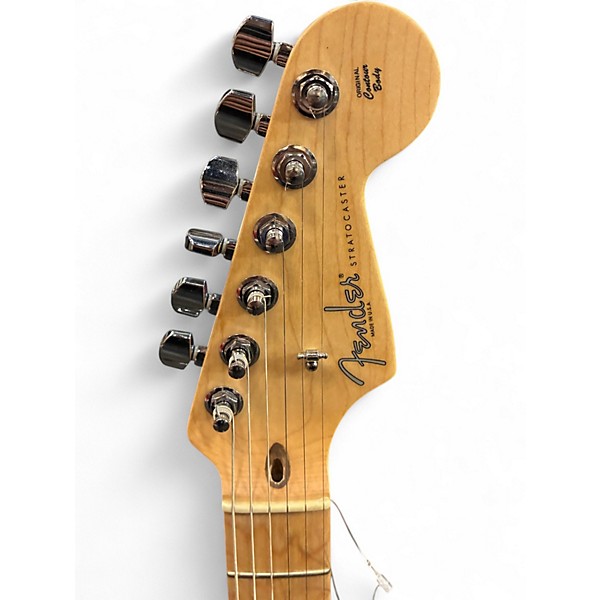 Used Fender VG Stratocaster Black and White Solid Body Electric Guitar