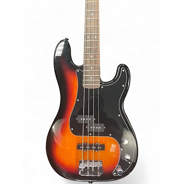 Used Squier Precision Bass 3 Tone Sunburst Electric Bass Guitar
