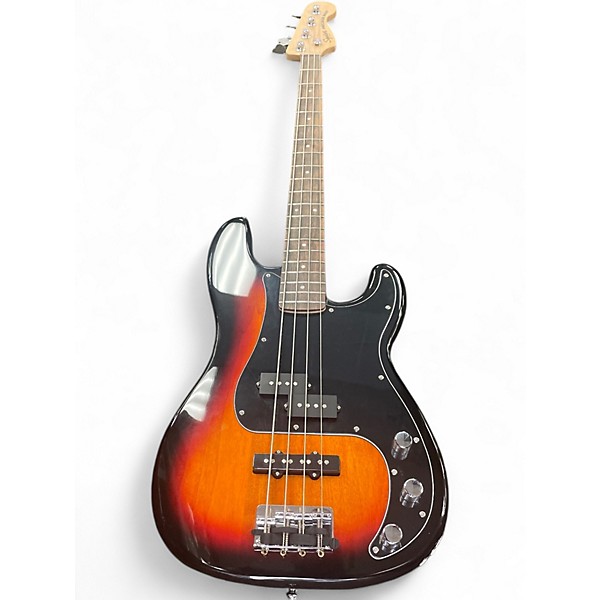 Used Squier Precision Bass 3 Tone Sunburst Electric Bass Guitar