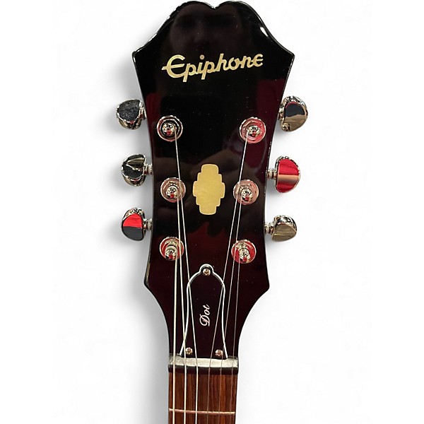 Used Epiphone Dot Deluxe Flametop Blue Burst Hollow Body Electric Guitar