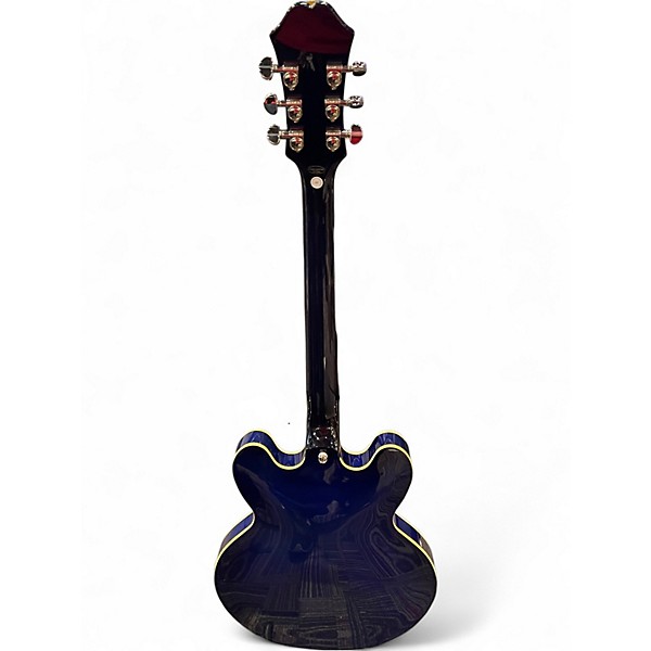 Used Epiphone Dot Deluxe Flametop Blue Burst Hollow Body Electric Guitar