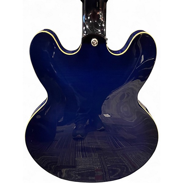 Used Epiphone Dot Deluxe Flametop Blue Burst Hollow Body Electric Guitar