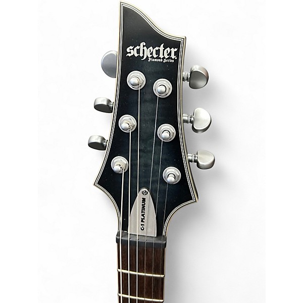 Used Schecter Guitar Research C1 Platinum Trans Black Solid Body Electric Guitar