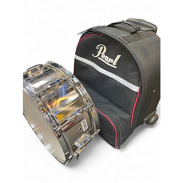 Used Pearl 14in Educational Snare Kit with Rolling Cart Chrome Drum