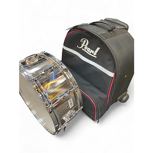 Used Pearl 14in Educational Snare Kit with Rolling Cart Chrome Drum
