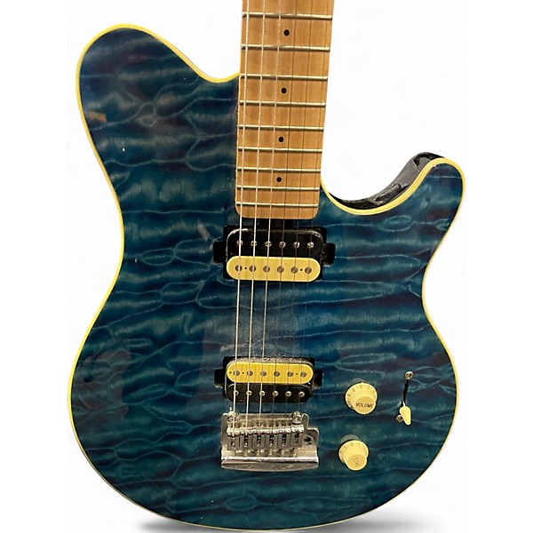 Used Sterling by Music Man Sub AX3 Axis Blue Matteo Solid Body Electric Guitar