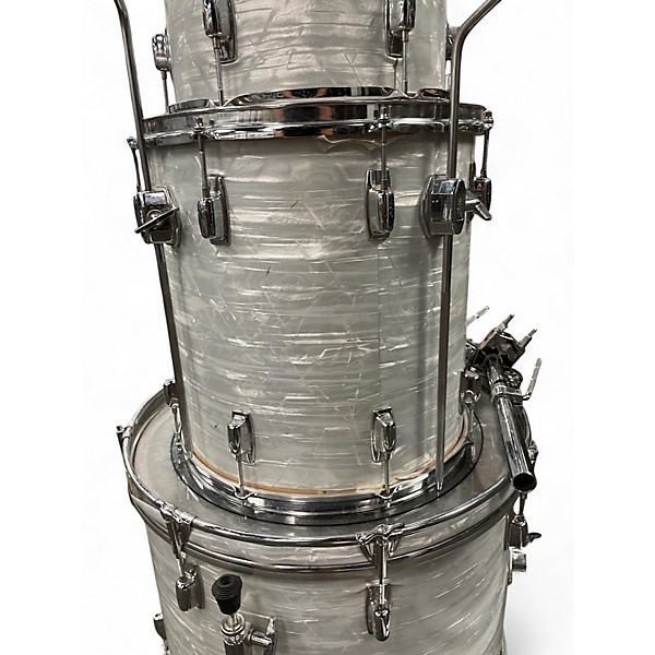 Used Ludwig 5 Piece rocker Pearl White Drum Kit