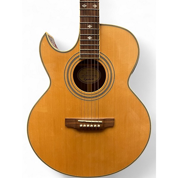 Used Epiphone PR5E Left Handed Natural Acoustic Electric Guitar
