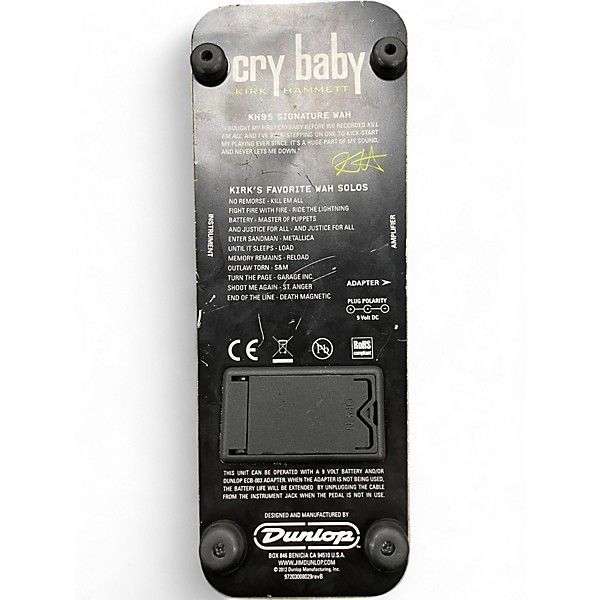 Used Dunlop KH95 Kirk Hammett Signature Cry Baby Wah Effect Pedal