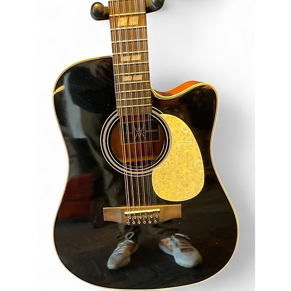 Used Wishmade GLD232CEQ-12 SBK Metallic Black 12 String Acoustic Electric Guitar