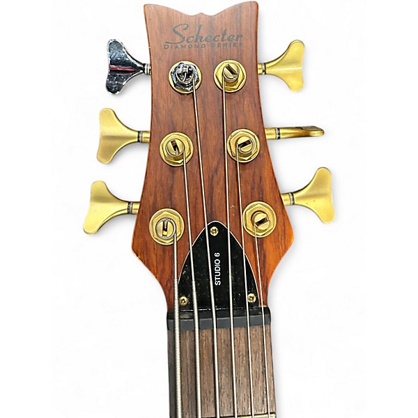 Used Schecter Guitar Research studio 6 2 Tone Sunburst Electric Bass Guitar