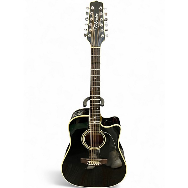 Used Takamine EF381C Black 12 String Acoustic Electric Guitar