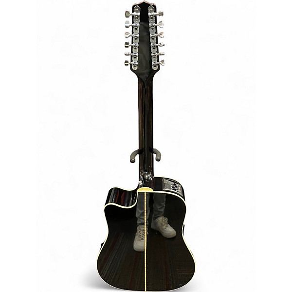 Used Takamine EF381C Black 12 String Acoustic Electric Guitar