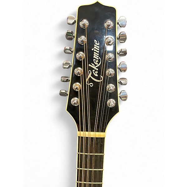 Used Takamine EF381C Black 12 String Acoustic Electric Guitar