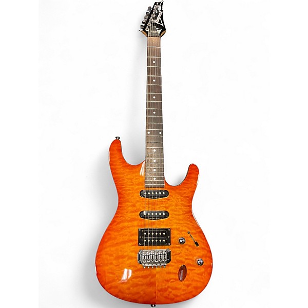 Used Ibanez SA260QM Orange Solid Body Electric Guitar