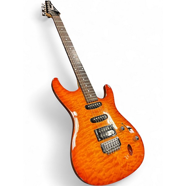 Used Ibanez SA260QM Orange Solid Body Electric Guitar