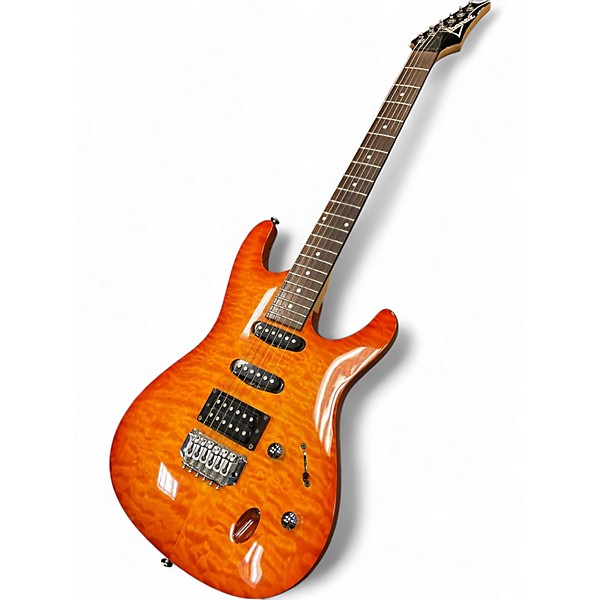 Used Ibanez SA260QM Orange Solid Body Electric Guitar