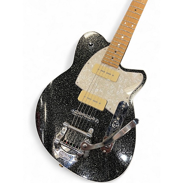 Used Reverend Charger 290 Black Sparkle Solid Body Electric Guitar
