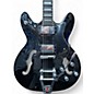 Used Hagstrom Viking Deluxe Black Hollow Body Electric Guitar